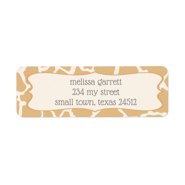 Tan Baby Boy Giraffe Label (Front)