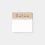 [ Thumbnail: Tan Background W/ Blue Elegant Personalized Name Notes ]