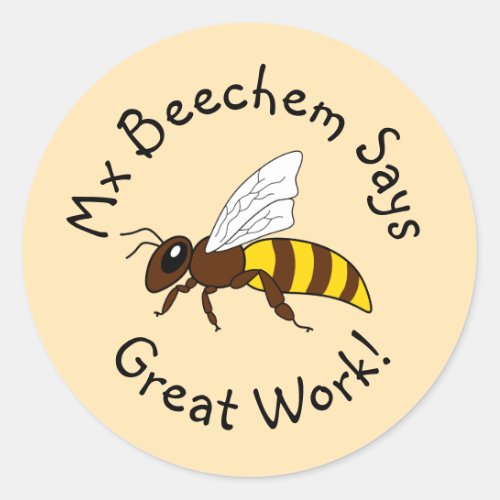 Tan Bee Great Work Stickers