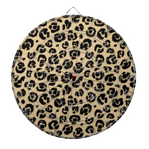 Tan Beige Black Leopard Print Dartboard