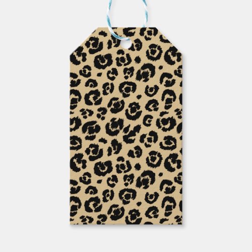 Tan Beige Black Leopard Print Gift Tags