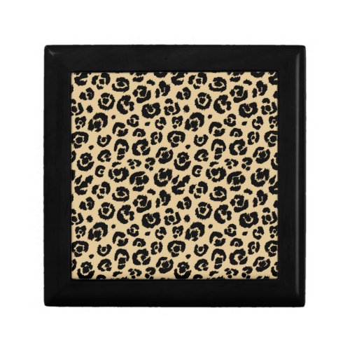 Tan Beige Black Leopard Print Jewelry Box