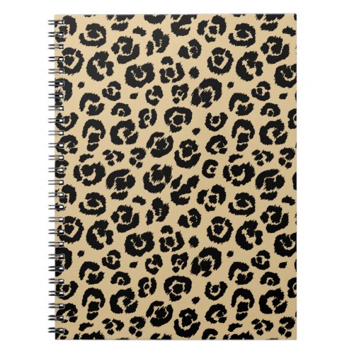 Tan Beige Black Leopard Print Notebook