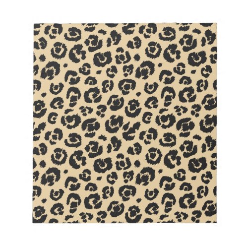 Tan Beige Black Leopard Print Notepad