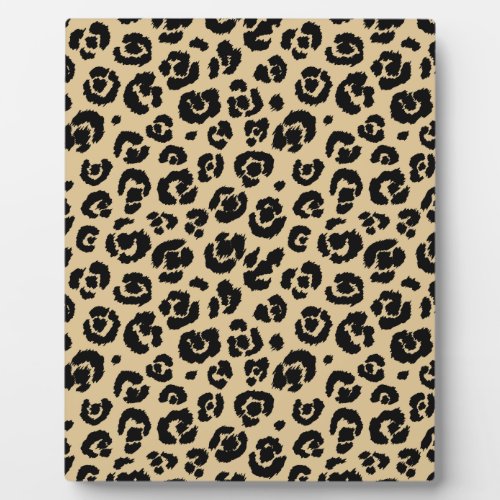 Tan Beige Black Leopard Print Plaque