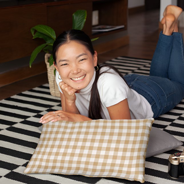 Tan Beige Checkered Pillow Case (Creator Uploaded)