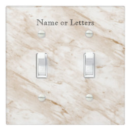 Tan Beige Marble Modern Personalized Light Switch Cover