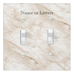 Tan Beige Marble Modern Personalized Light Switch Cover