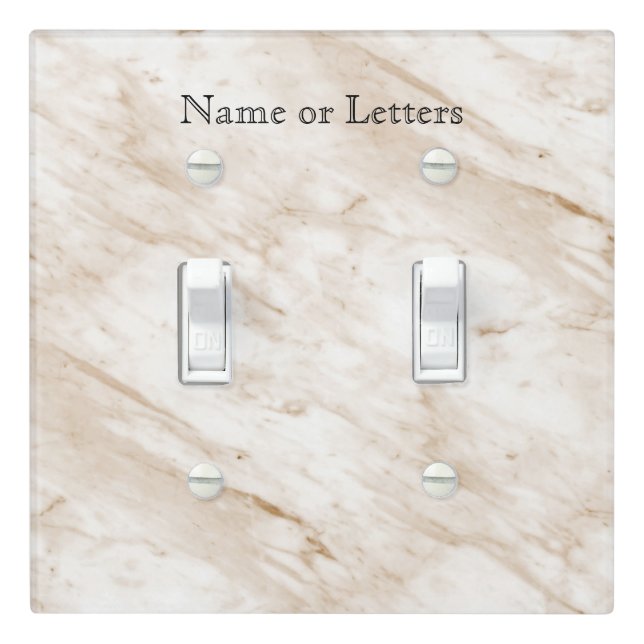 Tan Beige Marble Modern Personalized Light Switch Cover (In Situ)