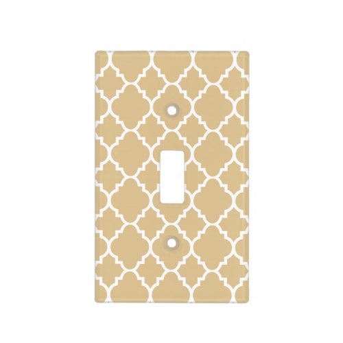 Tan Beige Quatrefoil Moroccan Pattern Light Switch Cover