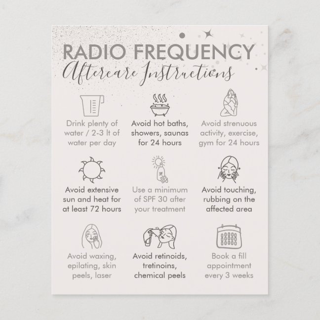 Tan Beige Radio Frequency Skin Aftercare Budget Flyer