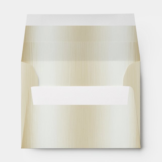 Tan Beige Satin Effect Elegant Wedding   Envelope (Back (Bottom))