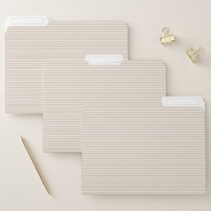Tan Beige Stripe File Folders