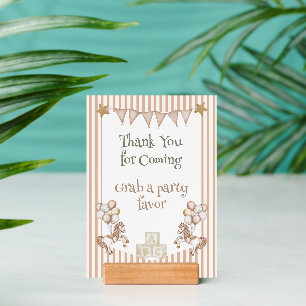 Tan/Beige Thanks Watercolor Horse Baby Shower Sign Holder