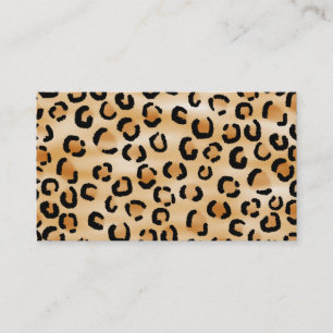 Tan, Black and Brown Leopard Print Pattern. Business Card