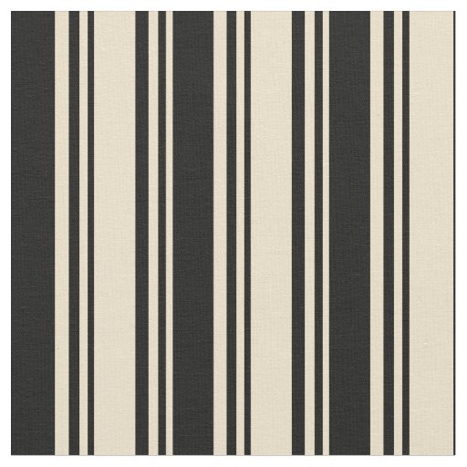 Tan & Black Colored Lines Fabric