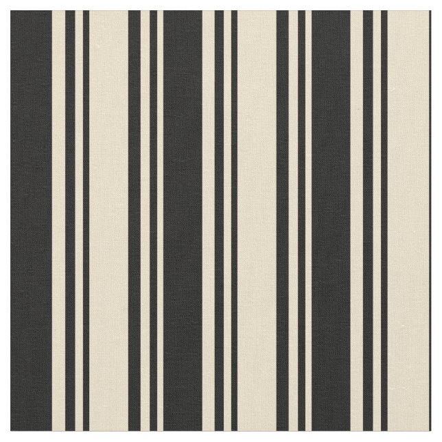 Tan & Black Colored Lines Fabric (Close Up)