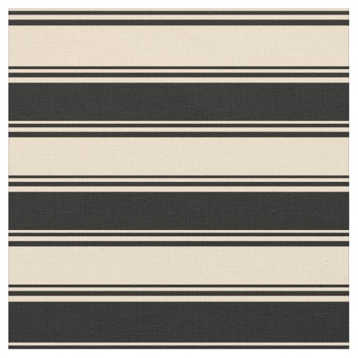 Tan & Black Colored Striped Pattern Fabric