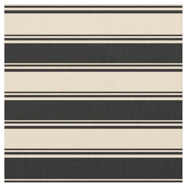 Tan & Black Colored Striped Pattern Fabric (Close Up)