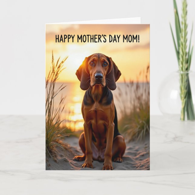 Tan Black Dog Mothers Day Portrait Card (Front)