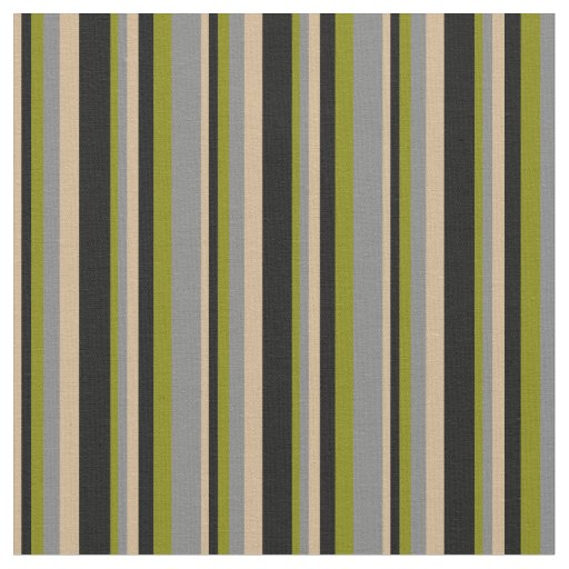 Tan, Black, Green & Grey Colored Pattern Fabric