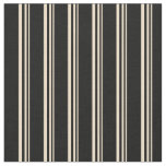 [ Thumbnail: Tan & Black Lined Pattern Fabric ]