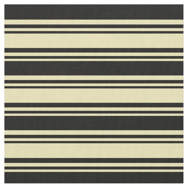 Tan & Black Lines Pattern Fabric (Close Up)