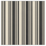 [ Thumbnail: Tan & Black Striped/Lined Pattern Fabric ]