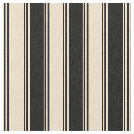 Tan & Black Stripes Pattern Fabric