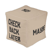 tan black text funny response answer cube