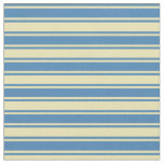 [ Thumbnail: Tan & Blue Lined Pattern Fabric ]