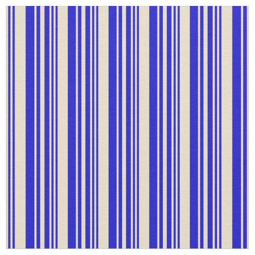 Tan & Blue Lines Pattern Fabric