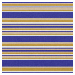 Tan, Blue, Mint Cream, and Dark Goldenrod Pattern Fabric