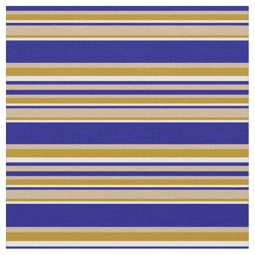 Tan, Blue, Mint Cream, and Dark Goldenrod Pattern Fabric