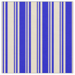 [ Thumbnail: Tan & Blue Striped/Lined Pattern Fabric ]