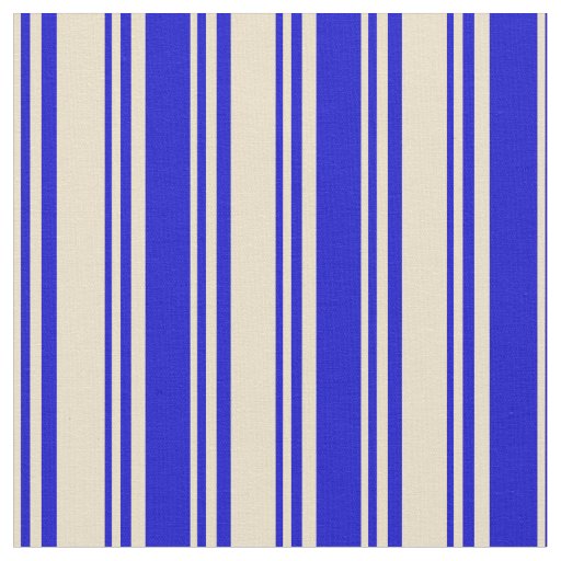 Tan & Blue Striped/Lined Pattern Fabric