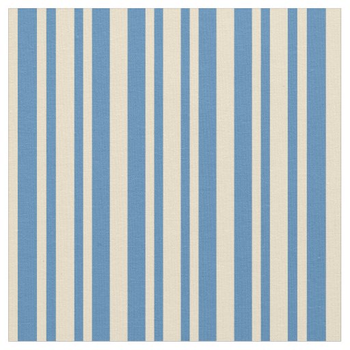 Tan & Blue Striped Pattern Fabric
