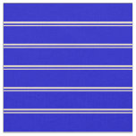 [ Thumbnail: Tan & Blue Stripes/Lines Pattern Fabric ]