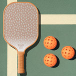 Tan Boho Chic Polka Dot Pattern Custom Text Pickleball Paddle<br><div class="desc">Play in style with this super cute pickleball paddle featuring an abstract tan polka dot pattern on the front and solid color on the back (easily change this color). Add your custom text to the bottom edge to personalize your paddle - add your name, pickleball club name, company name, location,...</div>