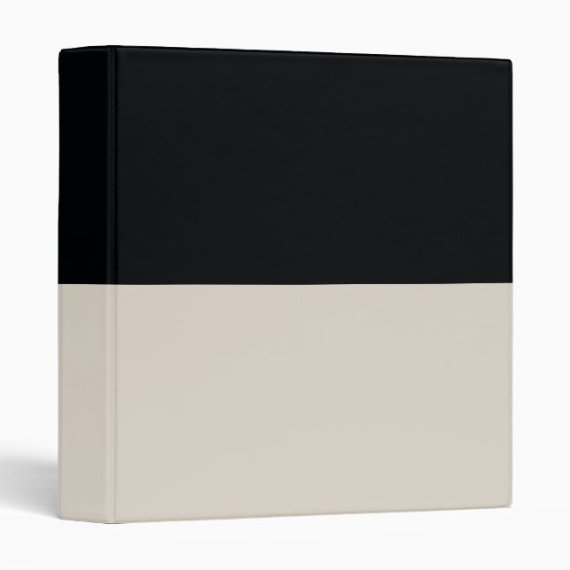 Tan Brown and Black Simple Extra Wide Stripes 3 Ring Binder (Front/Spine)