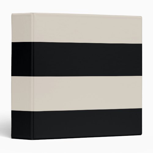 Tan Brown and Black Simple Extra Wide Stripes 3 Ring Binder