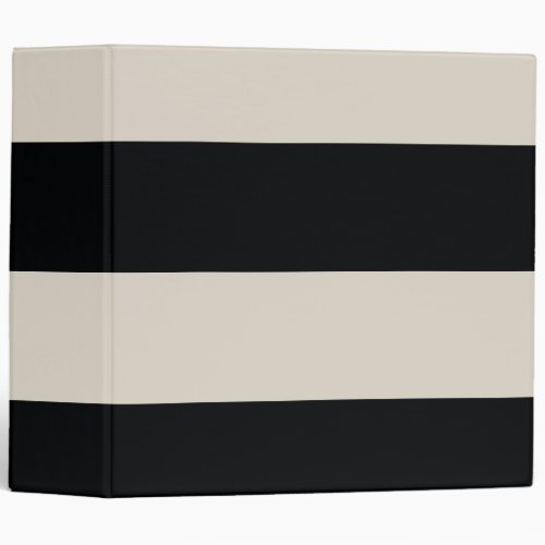 Tan Brown and Black Simple Extra Wide Stripes 3 Ring Binder