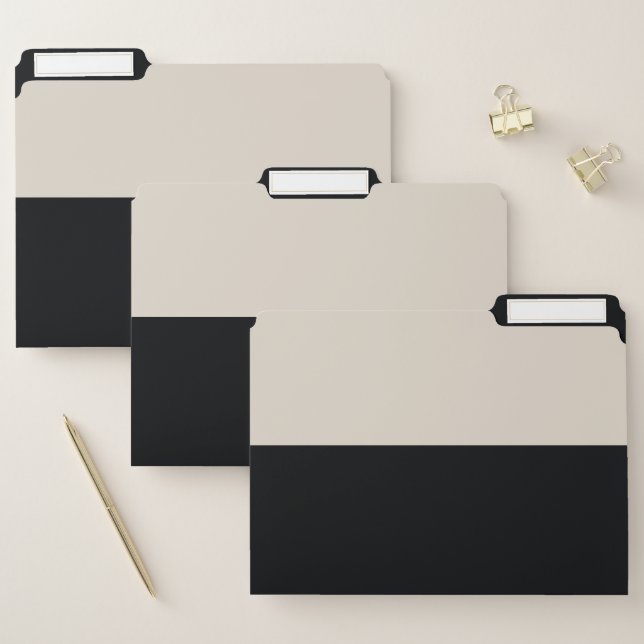 Tan Brown and Black Simple Extra Wide Stripes File Folder (Set)