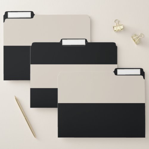 Tan Brown and Black Simple Extra Wide Stripes File Folder