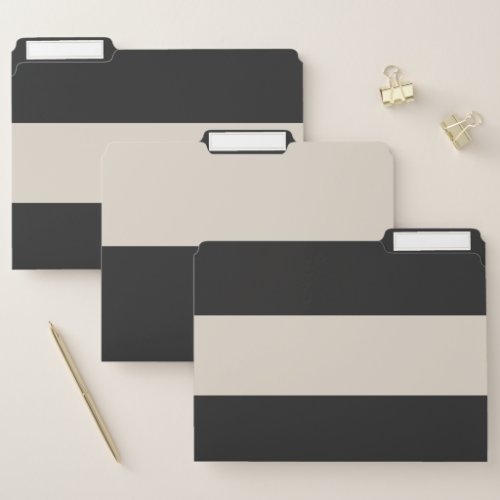 Tan Brown and Gray Simple Extra Wide Stripes File Folder