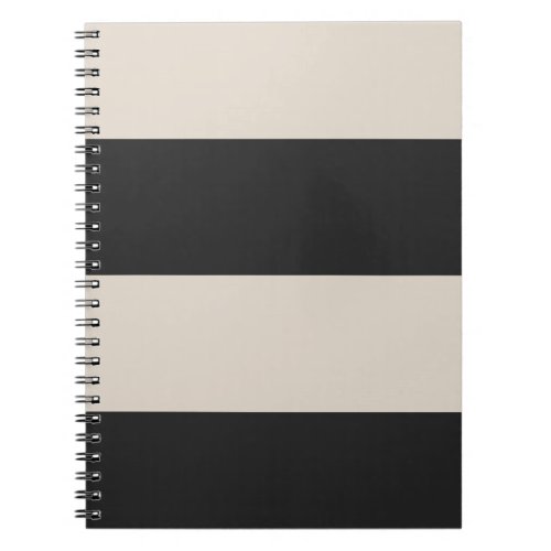 Tan Brown and Gray Simple Extra Wide Stripes Notebook