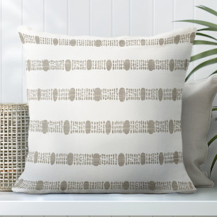 Tan Brown and White Decorative Pillow
