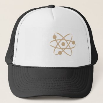 Tan Brown Atom Trucker Hat by ColorStock at Zazzle
