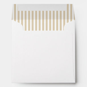 Tan Brown Beige Stripe Lined Envelope