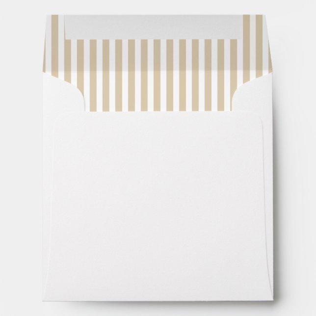 Tan Brown Beige Stripe Lined Envelope (Back (Bottom))